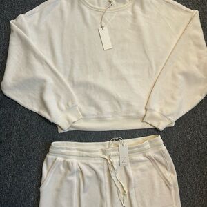 Z Supply Cream Sweatshirt and Jogger Set